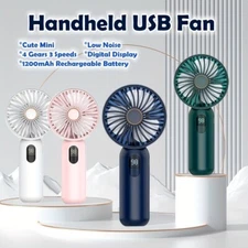 Portable Mini Hand-Held Small Desk Fan 3 Speed Cooler Cooling Usb Rechargeable