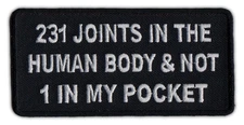 Motorcycle Biker Jacket/Vest Patch - 231 Joints Human Body and Not 1 In Pocket