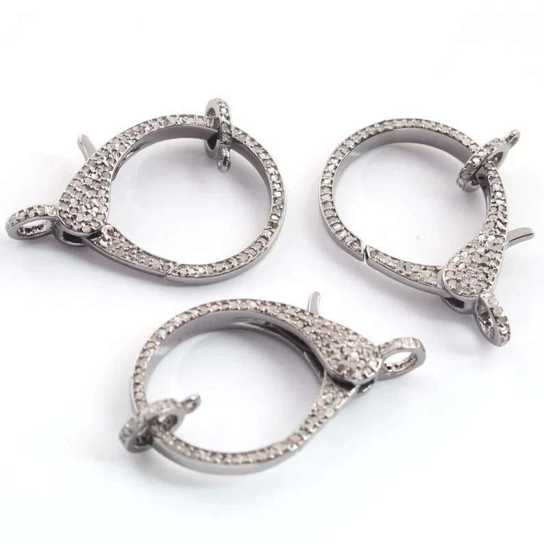 1 шт. хлопки омаров Pave Diamond, 35 мм x 20 мм, с обеих сторон Pave Diamond - Изображение 3 из 3