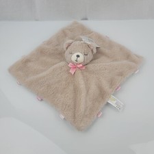 Kelly Baby Bear Brown Pink Lovey 14 x 14 Security Blanket Stuffed Plush Rattle