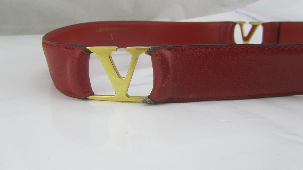 Vintage Valentino Garavani Vibrant Red Leather Belt Valentino Garavani - Red & Black Leather VLogo Reversible Belt main image 2