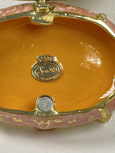 Sorelle Rhinestoned enamel trinket box Makeup Vanity Goldtone - Picture 7 of 8