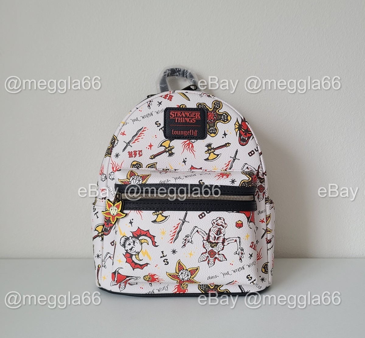 hellfire mini backpack Stranger Things Club Black | Red Padded Straps & Mesh Pockets | Zip-Up School Bag with Graphic Print | Adults Daily Rucksack | TV Series Merch Multiple zippered compartments Stranger Things Hellfire Club Mini