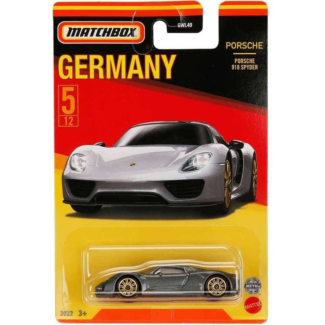 Porsche 918 Spyder Silver Matchbox Stars of Germany 2022