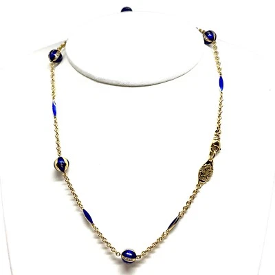 FABERGÉ limitiertes 18 Kt Gold-Colliers mit 5 Kugeln 6 Linsen & 36 Brillanten - Bild 1 von 4