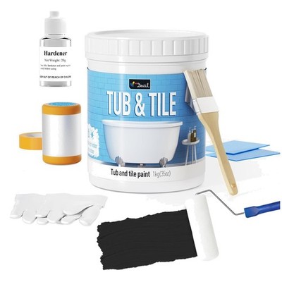 Water Based Tile Paint, Quick-Dry, 33oz - Semi-Gloss Black