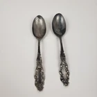 Gorham Luxembourg 1893 Sterling Silver Teaspoons Set of 2 Antique Ornate Scroll