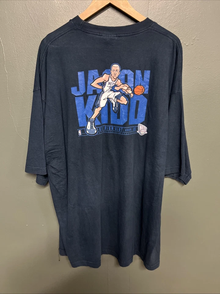Vintage Y2K Nike Jason Kidd Sir Dish A lot Shirt 2XL Blue Mens Nets - Image 3 of 3