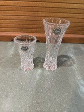 Pair Beautiful Vintage Lenox Fine Crystal Vases 4" & 6” Made in Czech Republic