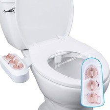 Bidet Attachment for Toilet with Self-Cleaning Dual Nozzle and Cold Water Spray
