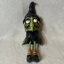 Vintage Halloween Rubber Latex Hanging Witch 21" Decoration Paper Magic Group