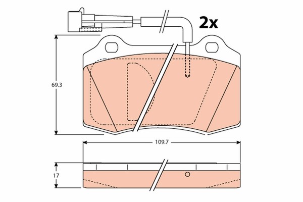 Bremsbelagsatz Scheibenbremse Trw GDB1191 FüR Lancia Delta Chrysler Viper 1 16V-image
