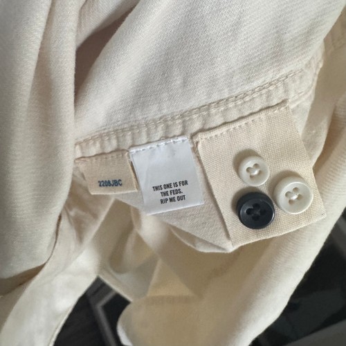 Taylor Stitch The Jack Oat Corduroy Button Down Long Sleeve Shirt 46 NEW Cream - Picture 6 of 7