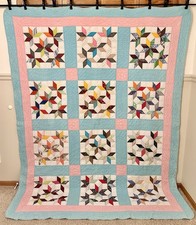 Handmade Patchwork Cotton Star Patterned Quilt