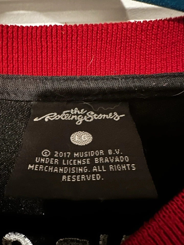 Rolling Stones Hockey Jersey Signature Tongue 62 Sewn 2017 Tour Mens L Stitched - Image 4 of 4