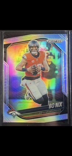 2025 Panini Prizm Football Bo Nix #142 Silver Prizm Denver Broncos