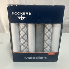 New in Box 6 Piece Dockers 100  Cotton Handkerchiefs In Box