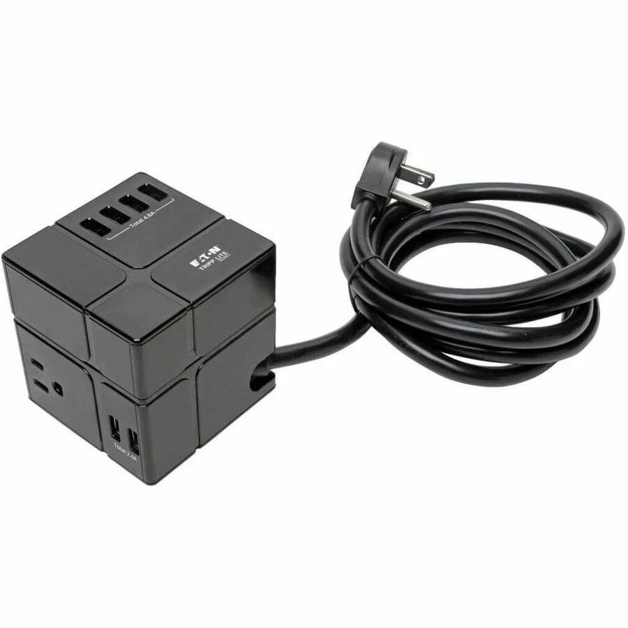 Tripp Lite Surge Protector 3 Outlet 6 USB-A Power Cube Black TLP366CUBEUSBB - Image 2 of 4