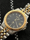 Seiko Kinetic Mens Jubilee Bracelet Silver Gold Vintage Watch Date 38mm 5M227B30