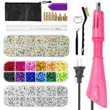 DIY Hot Fix Rhinestone Applicator Kit - Pink Wand for Textiles Crafts US
