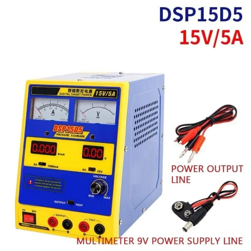 DSP15D5 Smart Phone Repair Dc Regulated Power Supply 15V5A Ammeter 4-Digit - Image 2 of 4