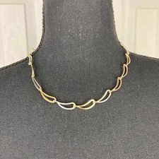 925 Sterling Silver and Yellow Gold Plated 18” Oval Link Necklace 14.42g