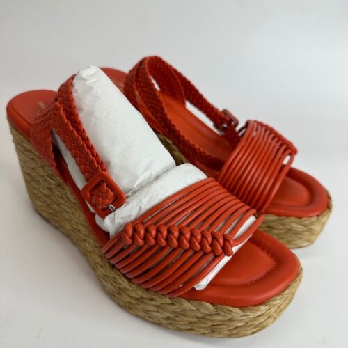 Paloma Barcelo Womens Masie Platform Sandals Red Slingback Espadrille 7.5 New - Imagen 1 de 9
