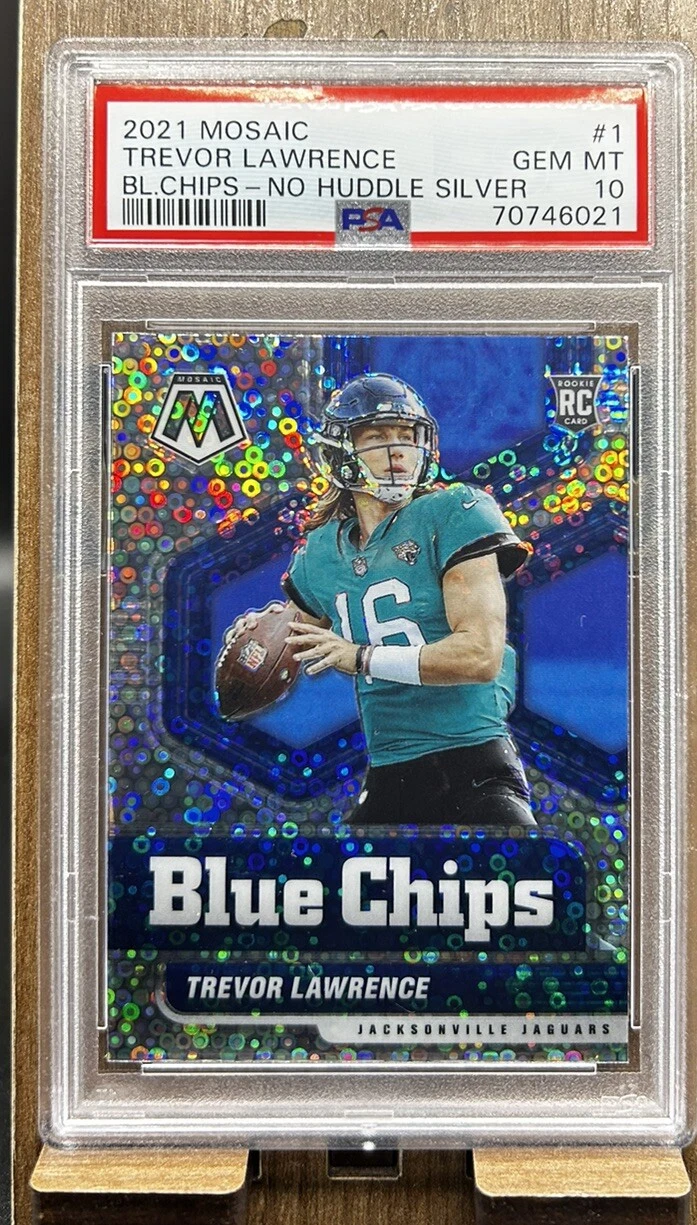 Trevor Lawrence Panini Mosaic Blue Chips #1 No Huddle Silver