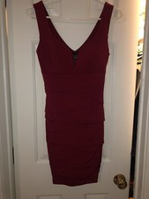 Windsor Women Rouched Red Cocktail Dress Sz Small
