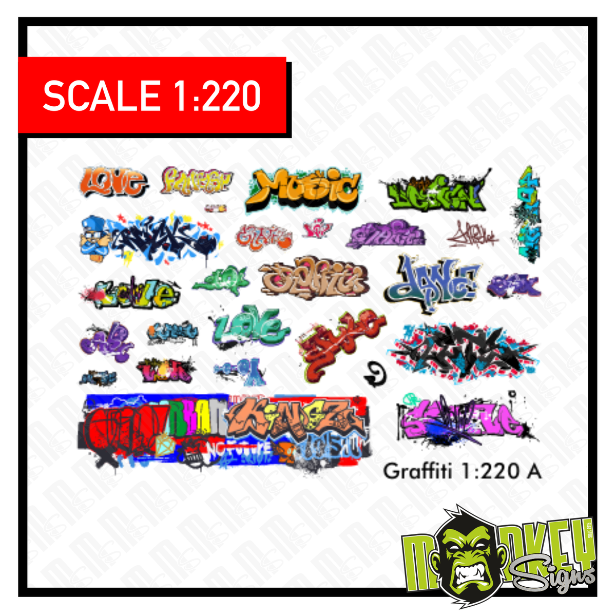 LKW Decalcomanie Scala Z 1:220 - Graffiti & Tag Set Per Modellismo Ferroviario E Auto - 4