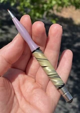 Vintage 20th C. Miniature Marbleized White Mechanical Pencil Red Drafting Tool