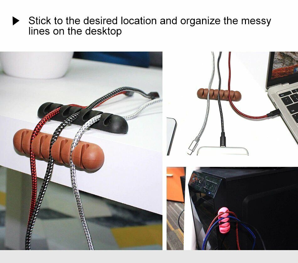 Organizador de cables para escritorio Soporte para cables Clip Fijador de  Cables