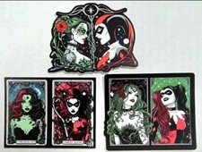 Harley Quinn Poison Ivy tarot style sticker decal lot