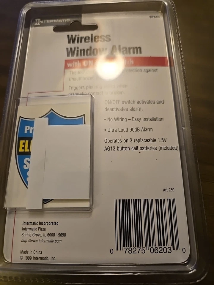 Vintage 1999 Intermatic Home Security Wireless Window Alarm SP440 - New - Image 2 of 2