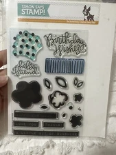 Simon Says Stamp! Cling Stamp Set - BIRTHDAY FLOWERS 