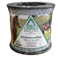BRAMA-WEST Weidezaunlitze 400m x 3,5mm - 6 x 0,20mm Niro + 3 x 0,25mm CU