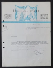 Invoice 1957 CAEN LE SIEGE D ART SIEGE illustrated 86