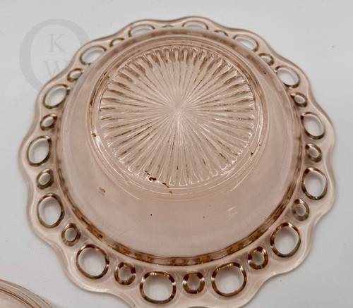 Vintage*1930's*Hocking*Pink*Old Colony Open Lace*Butter Dish & Lid*24279i S45 - Picture 7 of 8