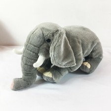 A73 FAO Schwarz Gray Elephant Plush 18" Stuffed Lovey Toy