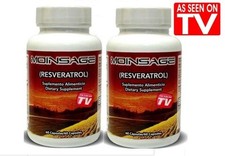 2 MOINSAGE 2 BOTTLES prostata resveratrol ANTIAGING Made in USA