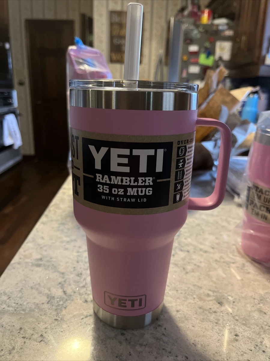 YETI Rambler 35 Oz Mug with Straw Lid in Power Pink