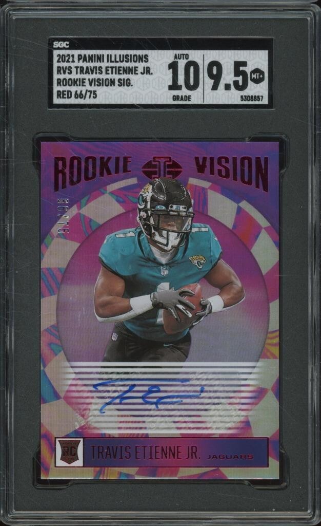 Travis Etienne Panini Illusions Rookie Vision Signatures #TE Green