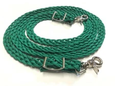flat braided reins western paracord rein horse tack kelly green rein
