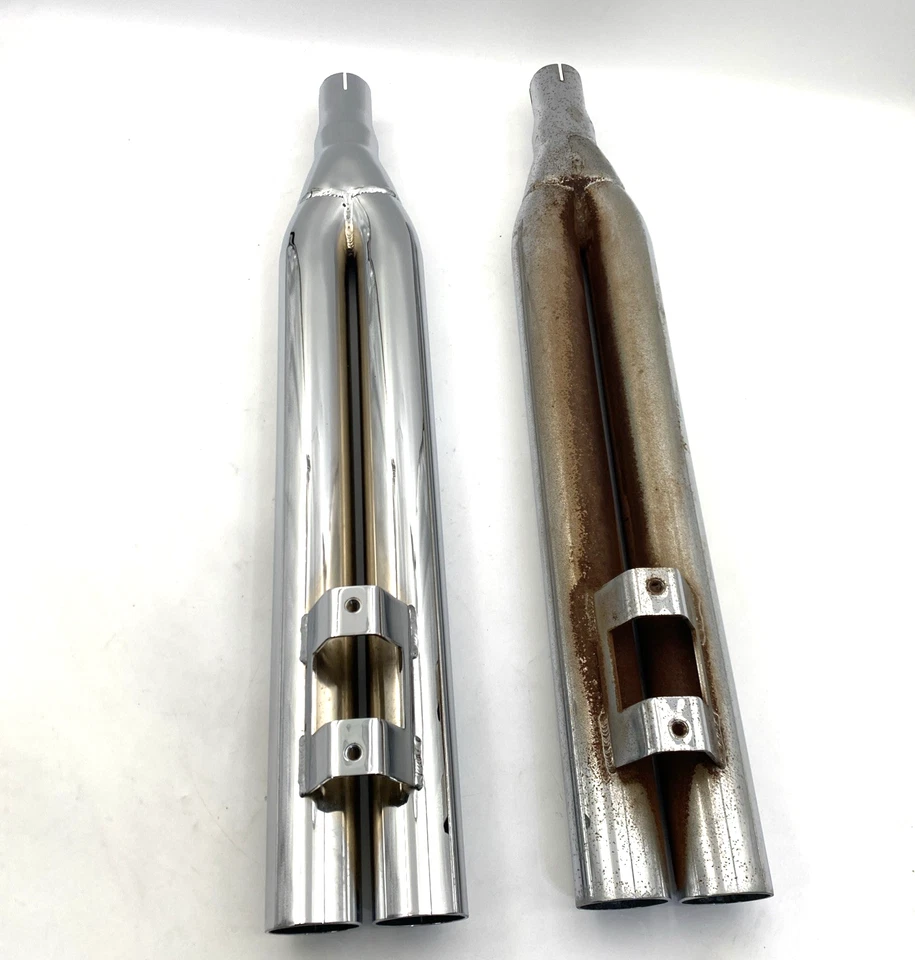 LA Choppers LA-1090-00 Chrome 2-2-4 Slip On Exhaust Muffler 95-11 Harley Touring - Image 3 of 4