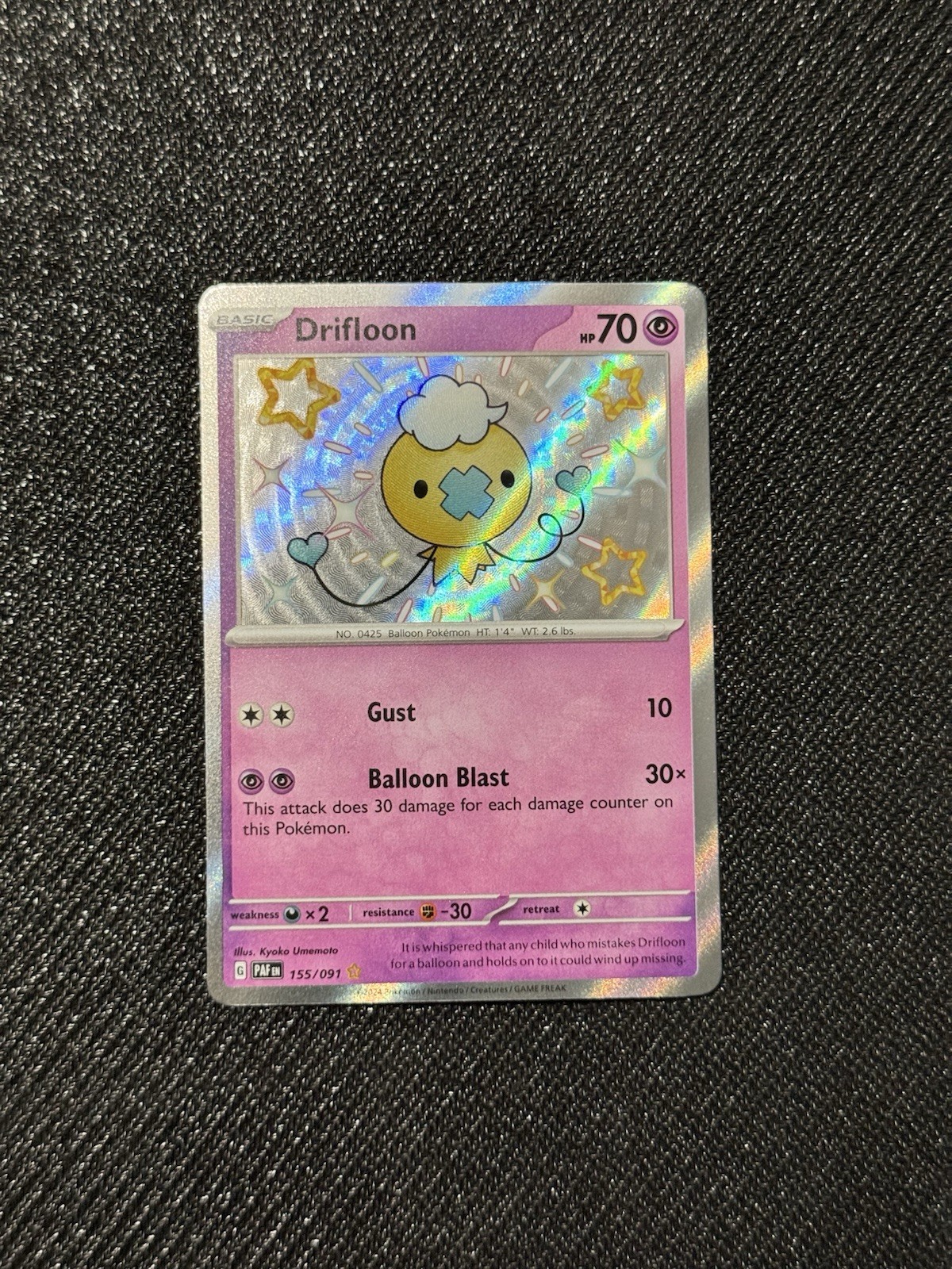 Pokemon Drifloon #155/91 Shiny Holo Rare SV Paldean Fates