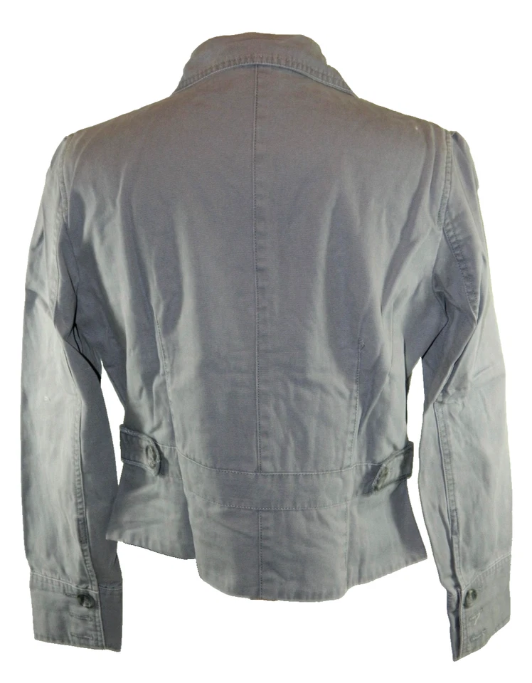 Chaqueta para mujer GAP de lona forrada de mezclilla gris verde etiqueta L manga grande 24 Foto 3 de 4