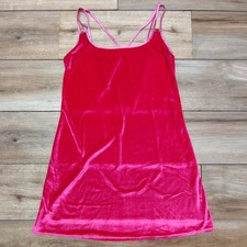 Pink Velvet Slip Dress Chemise Women's Medium Mob Wife Whimsigoth