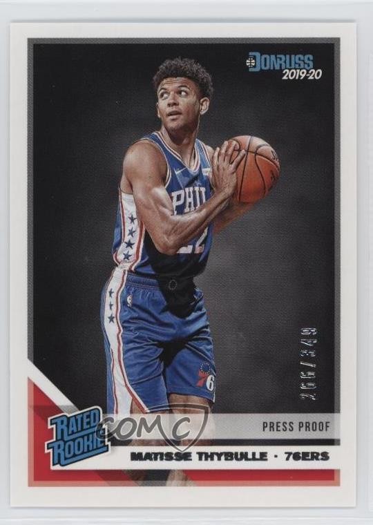 2019 Panini Donruss Rated Rookie Press Proof Silver 266/349 Matisse Thybulle h3a