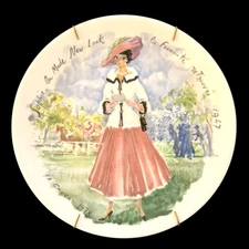 Plate D'Arceau Limoges DE 293 Sophie la Mode New York La Feminite Retrouvee 1947