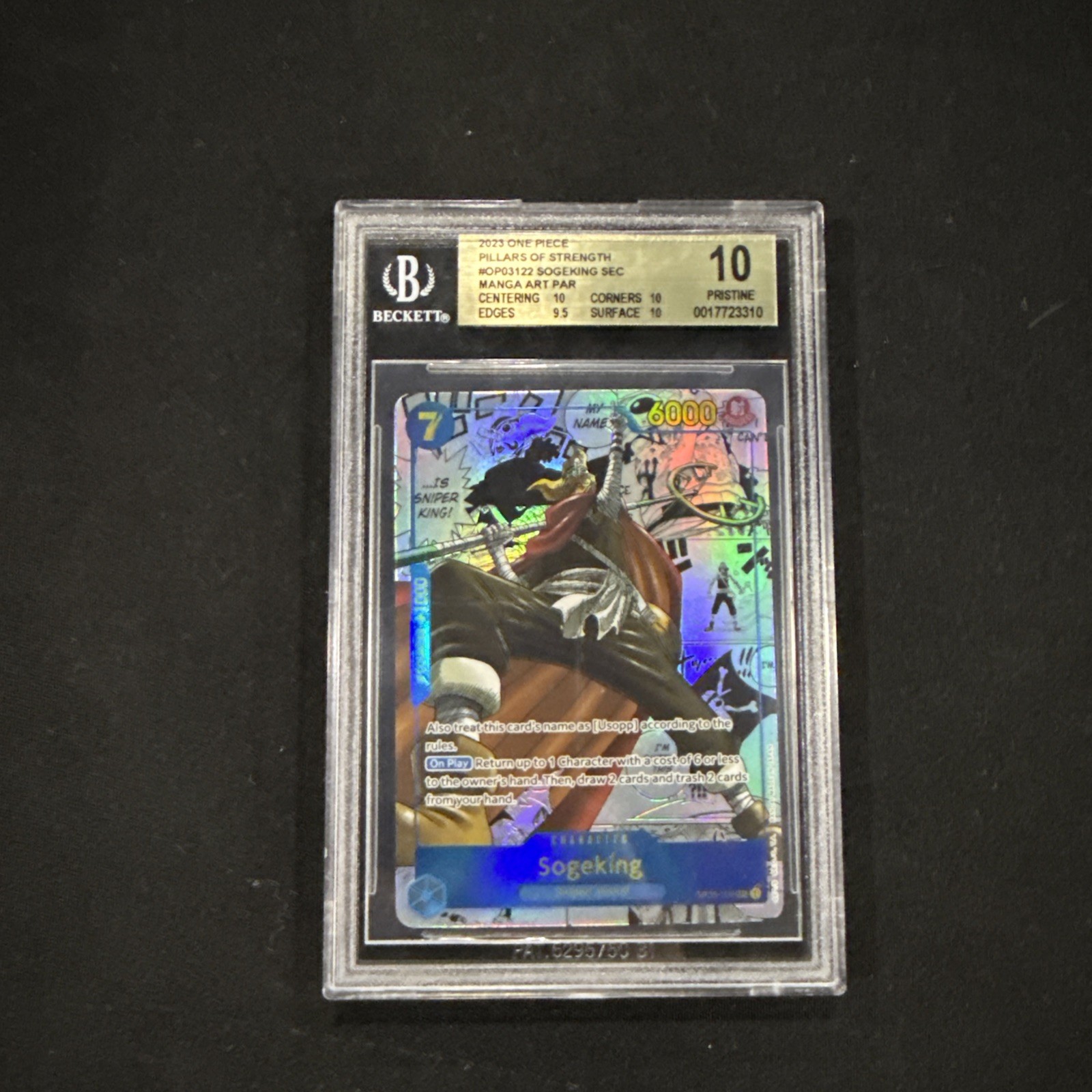 One Piece Sogeking MANGA OP03-122 Pillars Of Strength BGS 10 Pristine - ENG OG !